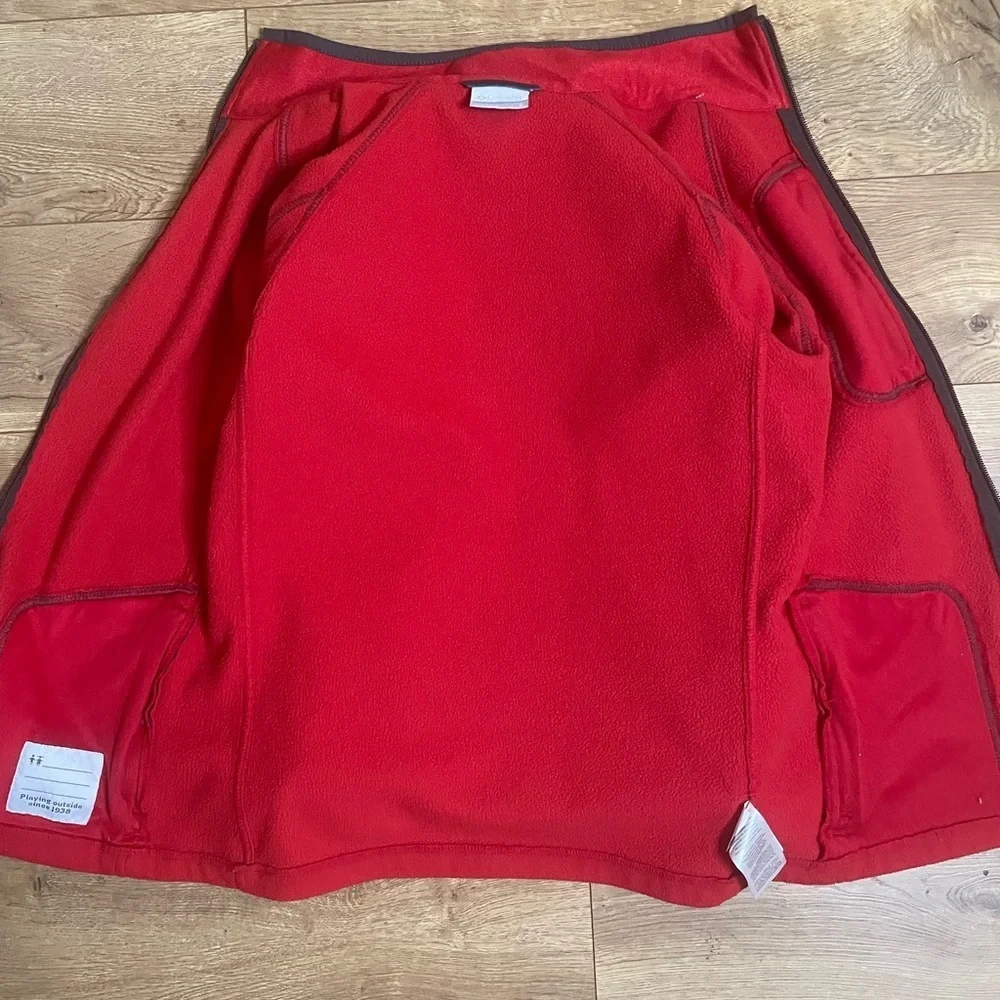 COLUMBIA Full-zip fleece Jacket red/boys youth size L/G